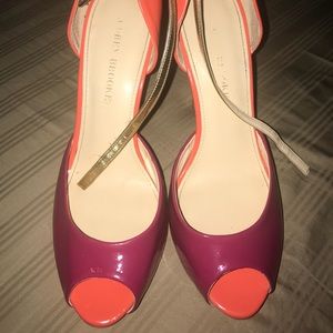 Gold, Tangerine and Fuchsia heel.